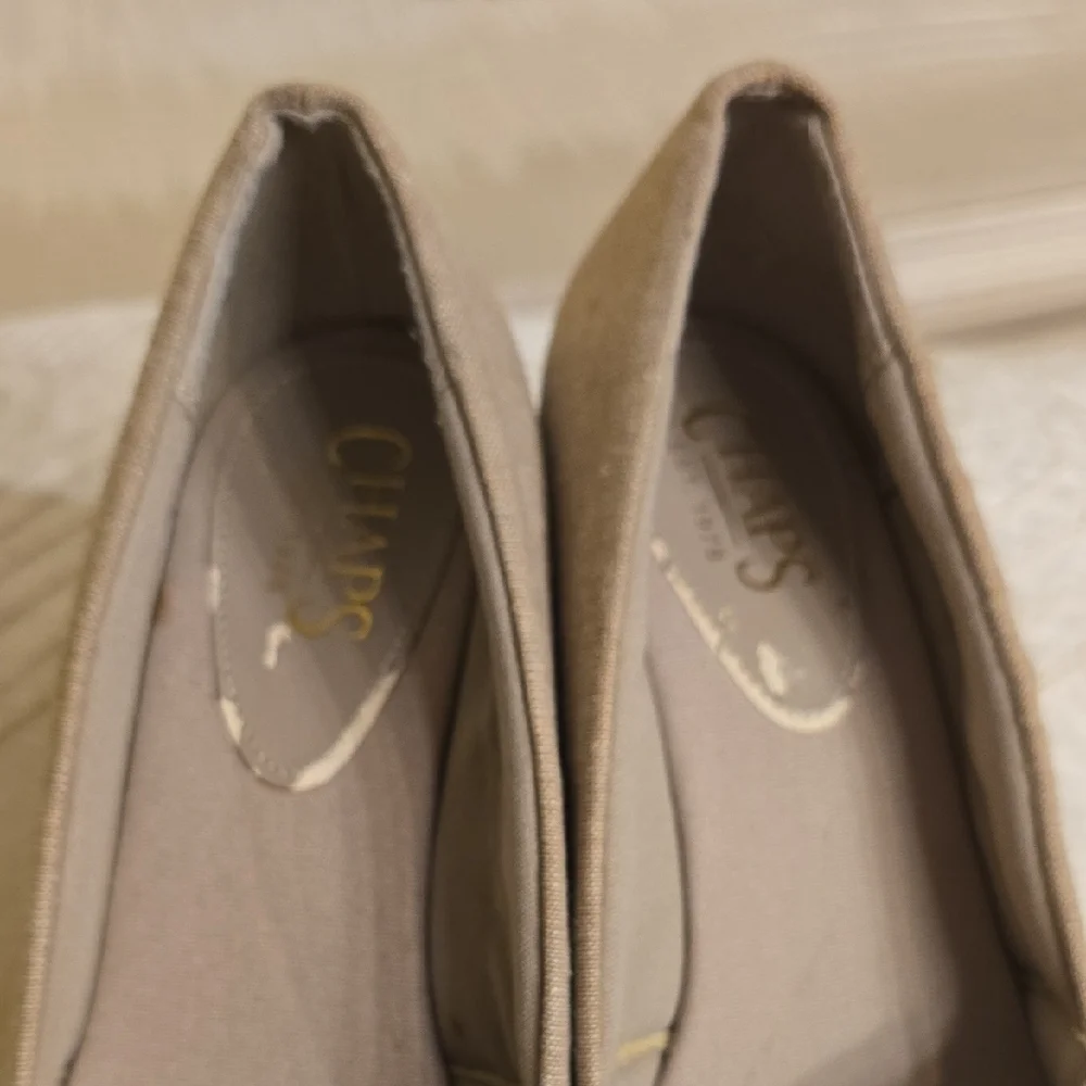 Chaps Taupe Wedge Sandals
